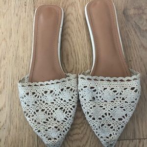 SheIn Crochet Pointed Toe Flat Mule Shoes Size 7